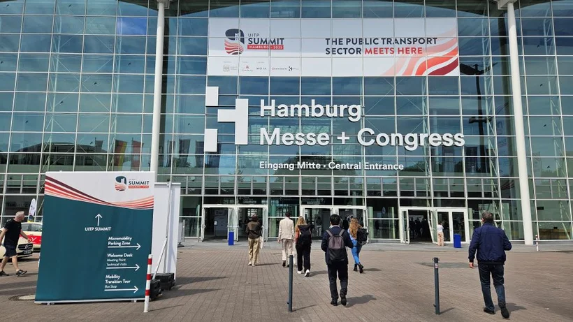 Eingang des Messe- und Kongresscenters in Hamburg