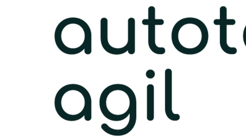 Projektlogo mit Schriftzug „AUTOTech.agil“ und abstrahierter elektrischer Verbindung als Pfeil.