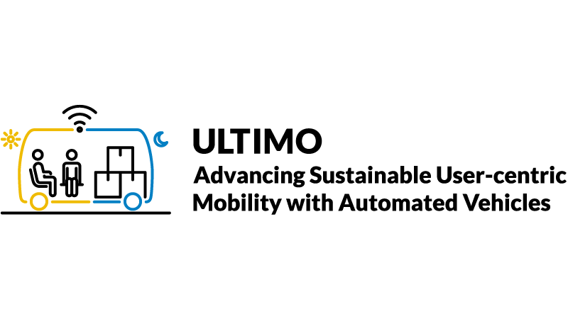 Ein Logo aus einfachen Linien, die ein autonomes Shuttle Fahrzeug mit Stilisierten Personen und Paketen darin zeigen, auf dem Dach ein Zeichen für W-Lan.